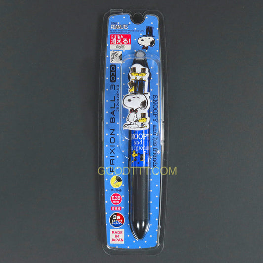 Sanrio Original Peanuts Snoopy & Friends Pilot Frixion Multifunction Erasable Gel Pen 0.3mm Black Blue & Red