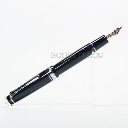 Sailor Professional Gear Silver Fountain Pen – Medium 21K Gold Bicolor Nib