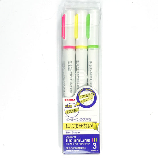 Zebra Justfit Mojini Line Highlighters 3 Colours