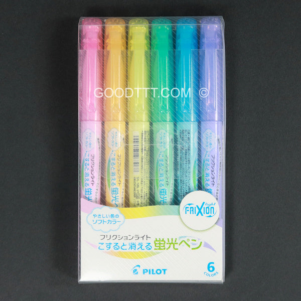 Pilot Frixion Light Soft Colours Erasable Highlighters (6 Pack)