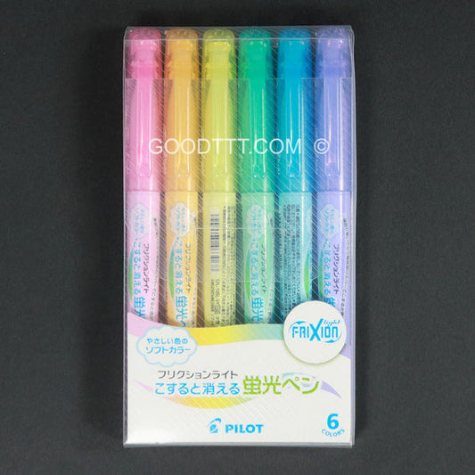 Pilot Frixion Light Soft Colours Erasable Highlighters (6 Pack)